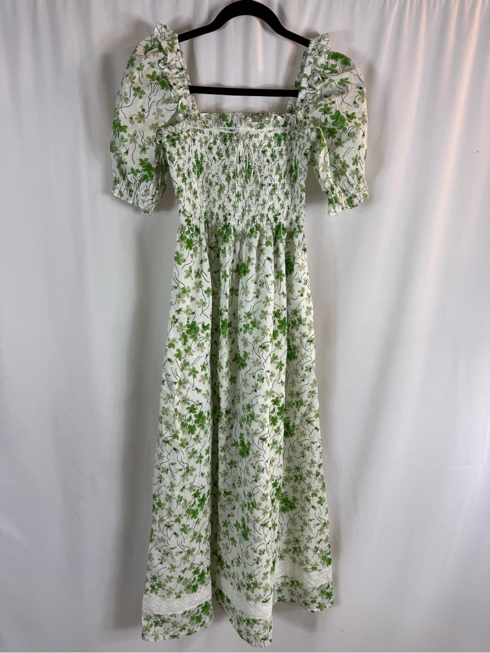 HILL HOUSE Green Sweet Pea Scarlett Nap Dress Size: S - Picture 4 of 17